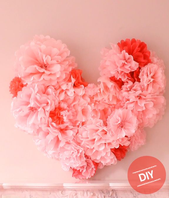 DIY coração flores papel