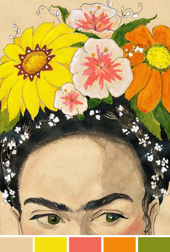 Inspiração do dia: ilustração de Tina Jacoby Frida Kahlo