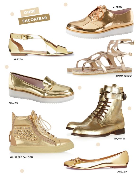 Tendência: sapatos dourados